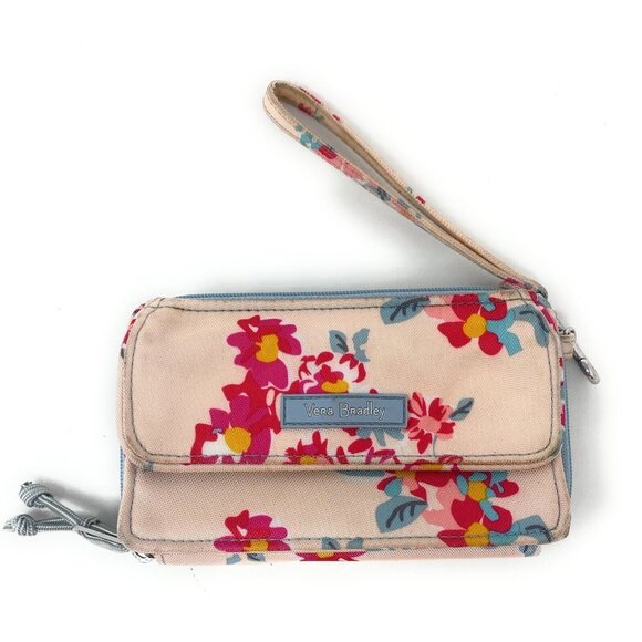 Vera Bradley RFID All in One Wristlet Wallet Tossed Posies Pink - Picture 5 of 5